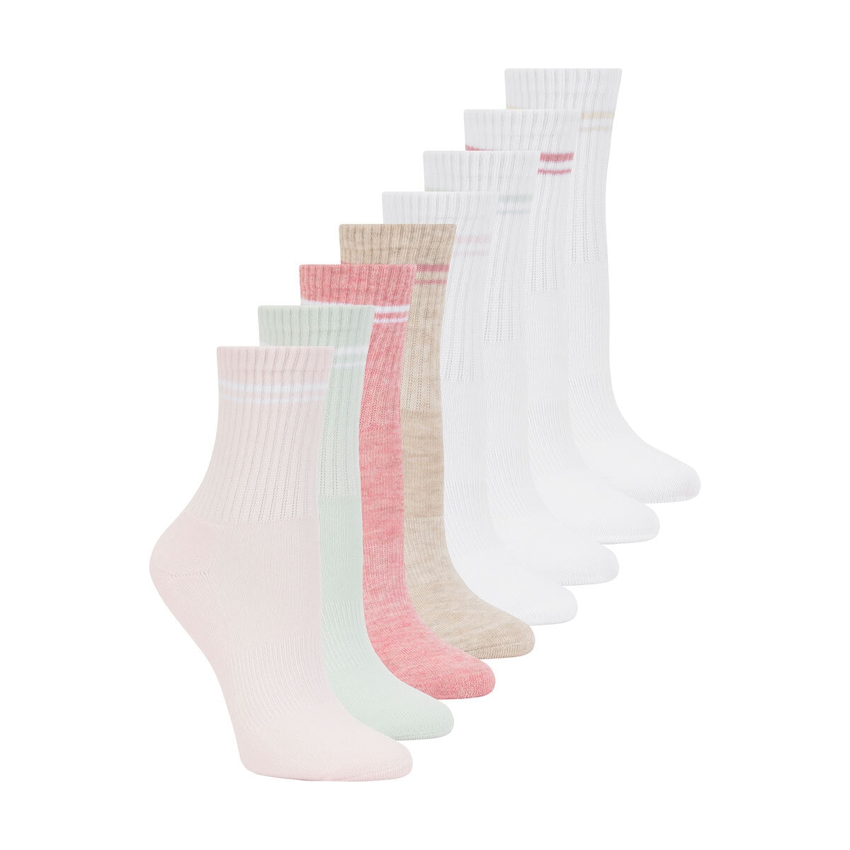 Skechers Ladies Lowcut Sneaker Sock 8 Pack in Pink