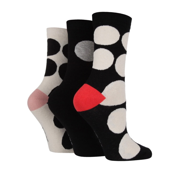 Caroline Gardner Ladies Crew Sock 6 Pack in Black Caroline Gardner Ladies Crew Sock 6 Pack in Black