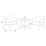 Helmsdale 3 Piece Woven Bistro Patio Set + Cover