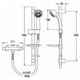 Methven Deva Garton Cool Touch Thermostatic Bar Shower - Model GTBS01