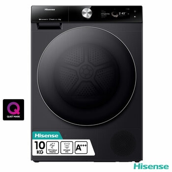 Hisense DH7S107BB, 10kg Heat Pump Dryer A+++ Rating in Black