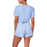 DKNY Ladies Tee & Boxer Pyjama Set in Blue, Medium