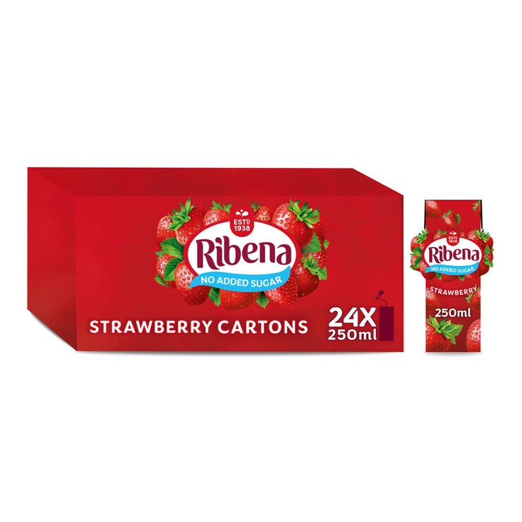Ribena Ready to Drink Strawberry, 24 x 250ml Ribena Ready to Drink Strawberry, 24 x 250ml