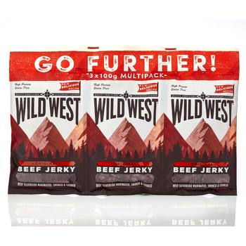Wild West Beef Jerky, 3 x 100g