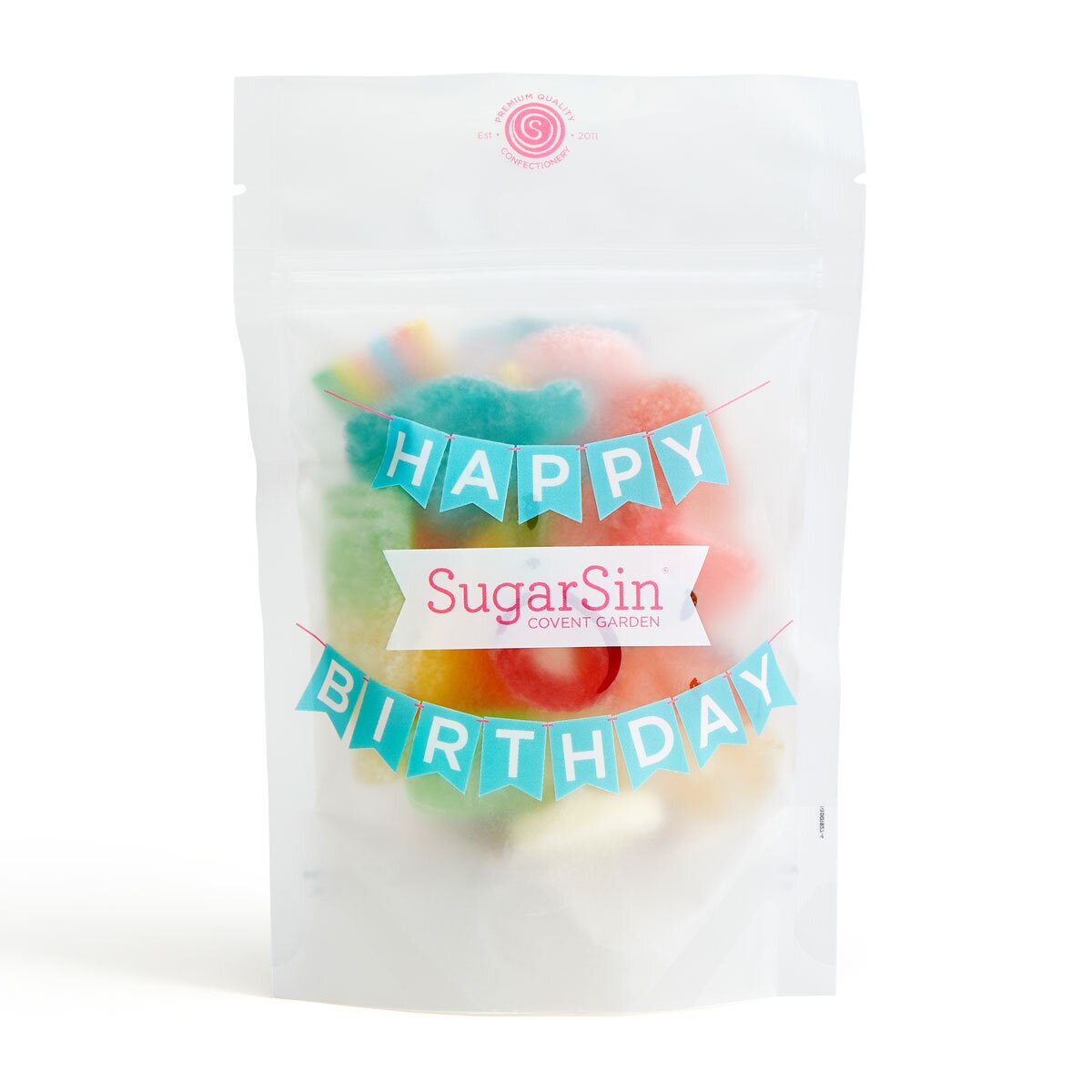 SugarSin 'Happy Birthday' Pick 'n' Mix Pouches Letterbox Gift in 2 Colours
