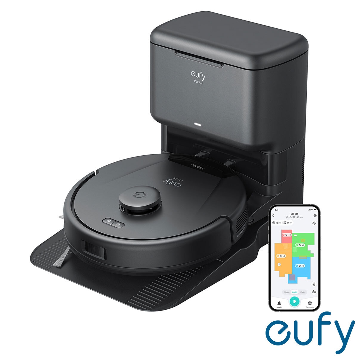 eufy L60 Hybrid Robot Vacuum with Self-Empty Station, Hair Detangling Technology, and Mop