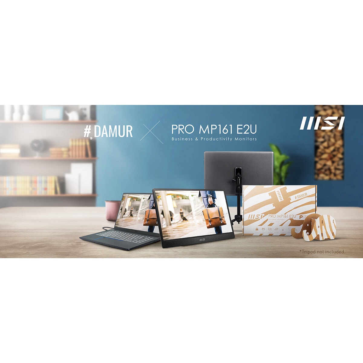 MSI MP161 E2U FHD 60Hz IPS Portable Monitor, 9S6-3PB70H-042