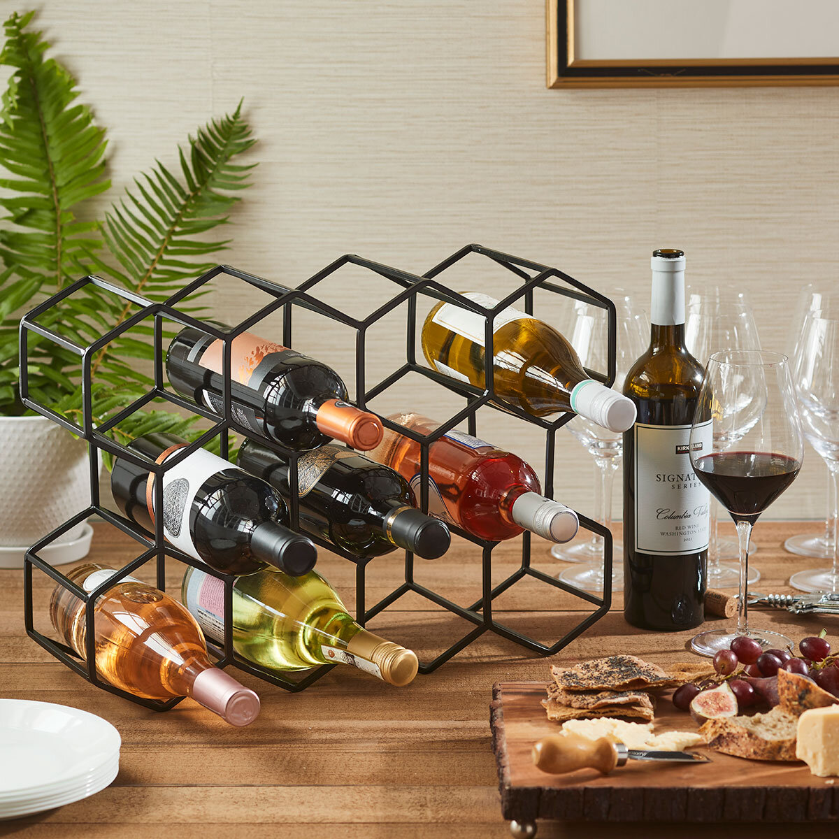 Evergreen 11 Bottle Wine Rack in Black