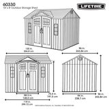 Lifetime 10ft x 8ft (3 x 2.4m) Side Entry Storage Shed - Model 60330