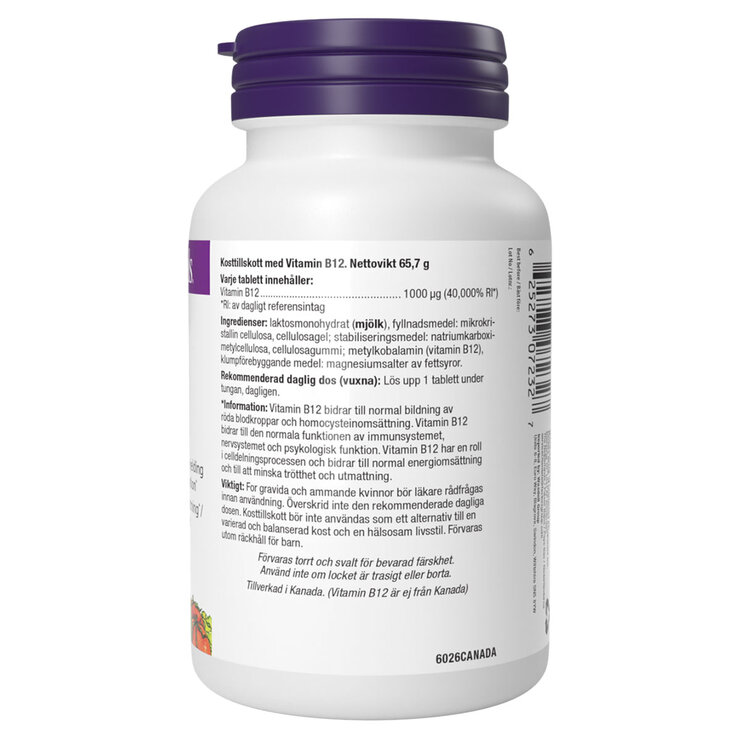 Webber Naturals B12 1000mg, 365 Count