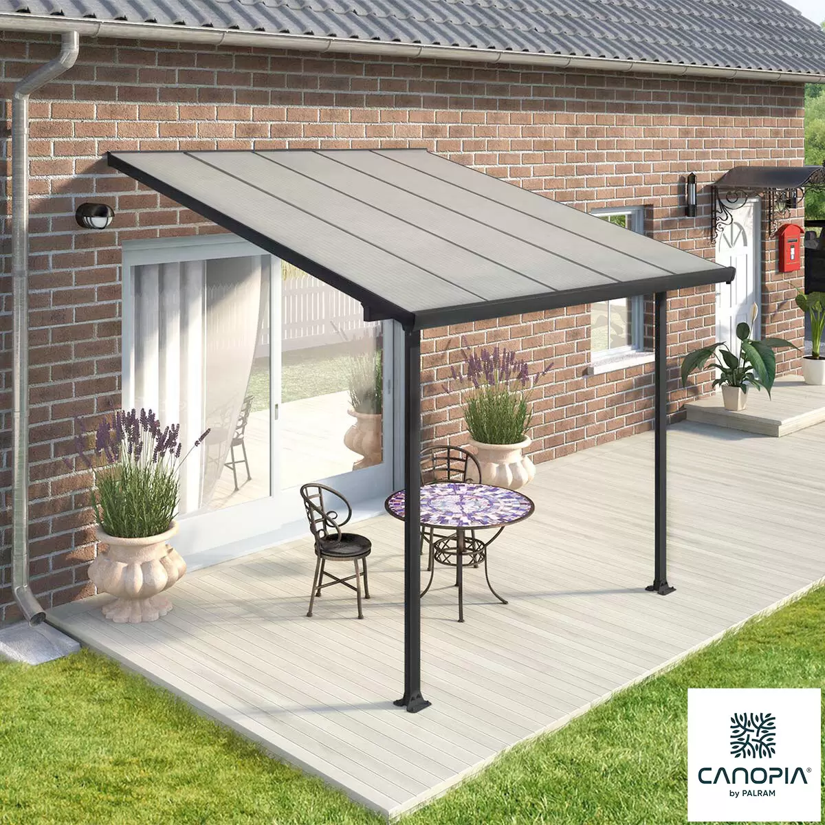 Palram Canopia Feria 3 Patio Cover in Grey, 3 x 3.05m