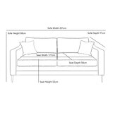 Aspen Velvet 3 Seater Sofa, Grey
