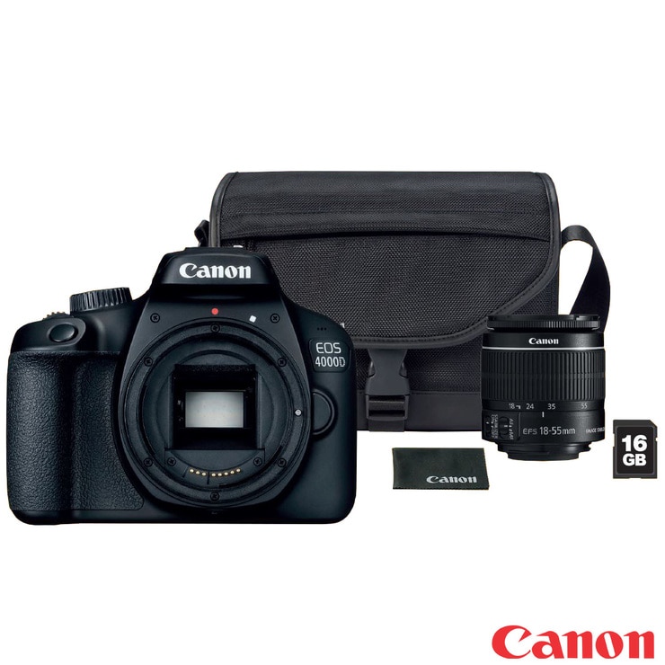 Canon 4000D DSLR Camera with EFS 1855mm f/3.55.6 III Lens, Canon bag