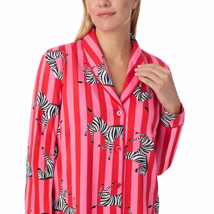 Room Service Ladies Notch Collar PJ Set in Zebra