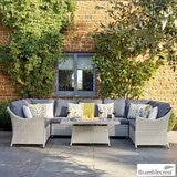 Bramblecrest Monterey Rattan Modular U-Shaped 4 Piece Fire Patio Set