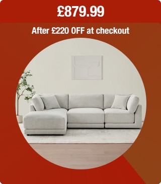 iden & Ivy Dayna Grey Fabric 4 Piece Modular Sofa