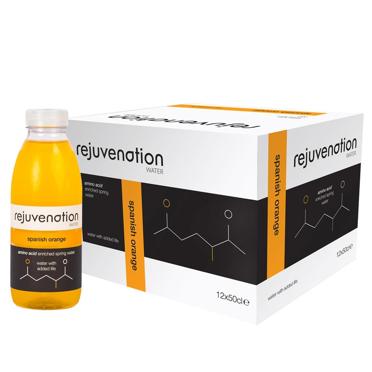 Rejuvenation Water Spanish Orange Amino Acid Enriched Spring Water, 12