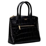 Osprey London Croc Leather Women's Handbag, Black