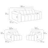 Dallas Grey Leather Power Sliding 3 Seater Sofa