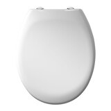 Top view of toilet seat on white background
