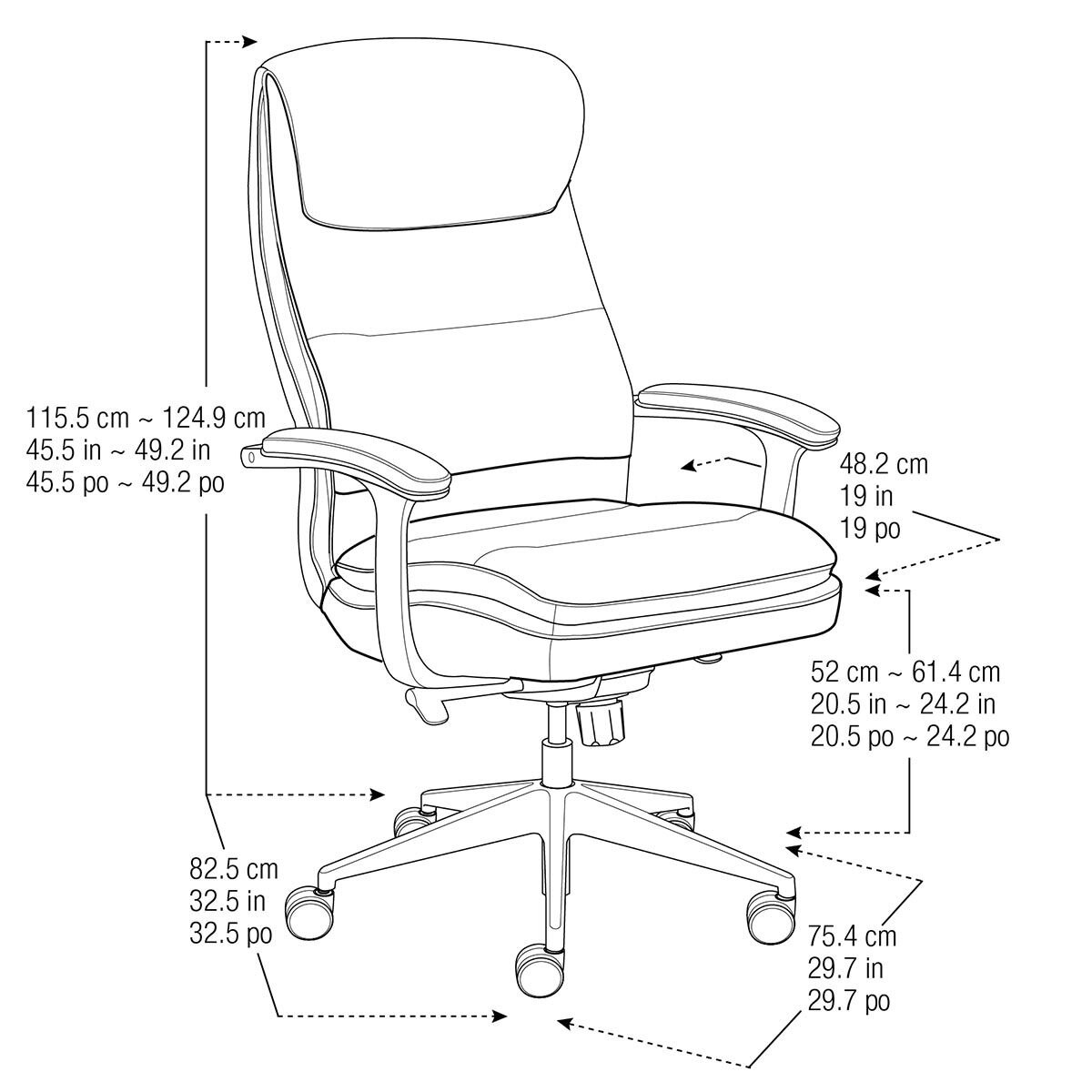 True Innovations Leather Executive Chair Costco UK