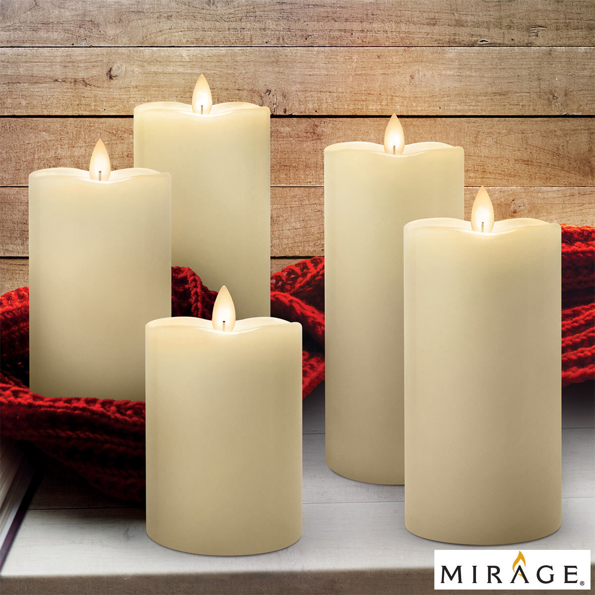 Mirage LED Wax Candles with Remote & Timers, 5 Pack Costco UK