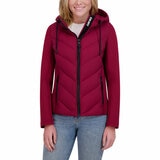 DKNY Women's Mixed Media Jacket in Red