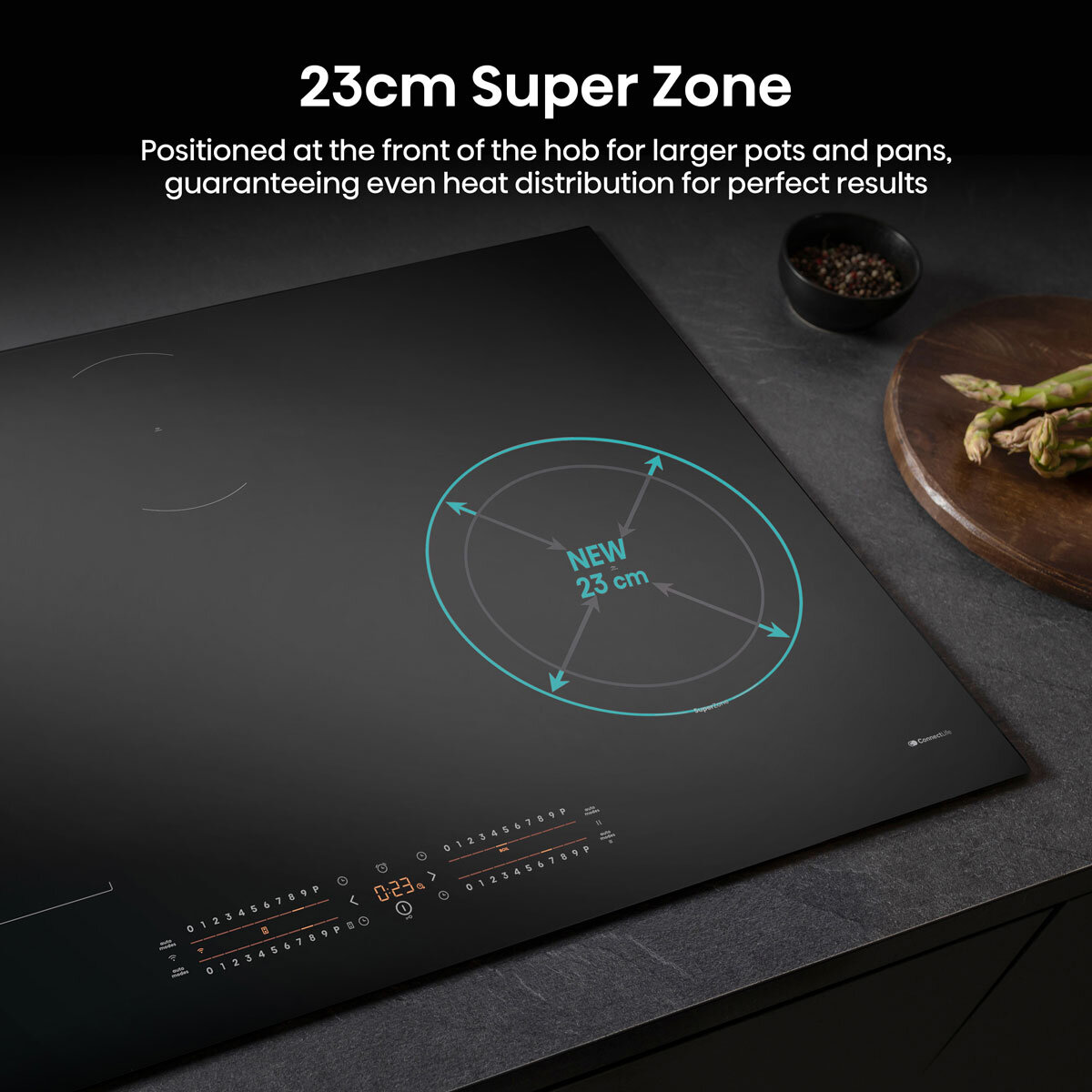 Hisense Hi6 HI8432BSCWF 80cm Induction Hob with Bridge Zone, in Black
