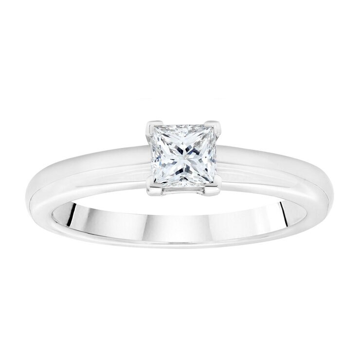 0.50ct Princess Cut Diamond Solitaire Ring, Platinum 0.50ct Princess Cut Diamond Solitaire Ring, Platinum