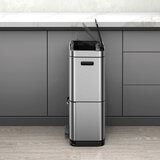 EKO 54 Litre Stainless Steel Dual Compartment Recycling Motion Sensor Bin (35L +19L)