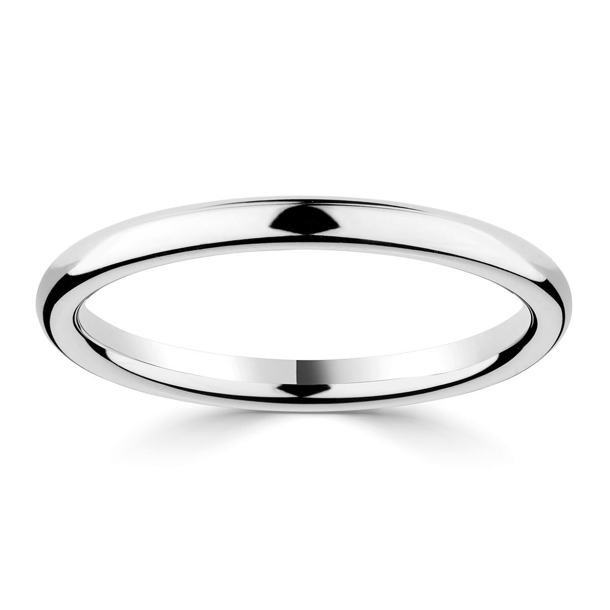 2.0mm Basic Court Wedding band. 18ct White Gold