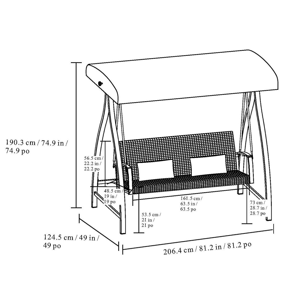 Agio Cameron Woven 2 Seater Canopy Swing in Indigo Cost