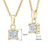 0.5ct Princess Cut Diamond Pendant, 18k Yellow Gold