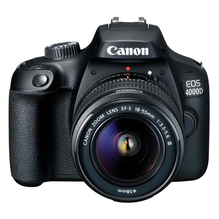Canon 4000D DSLR Camera with EFS 1855mm f/3.55.6 III Lens, Canon bag
