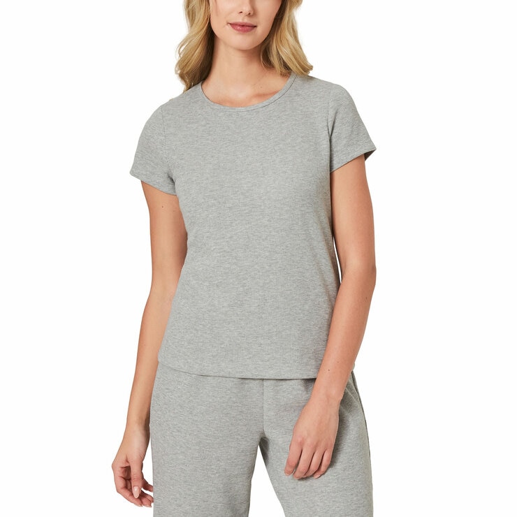 Well & Calm Ladies 3 Piece Waffle Lounge Set in Grey