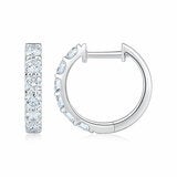 1.00ctw Round Brilliant Cut Diamond Hoop Earrings, 14ct White Gold 1.00ctw Round Brilliant Cut Diamond Hoop Earrings, 14ct White Gold
