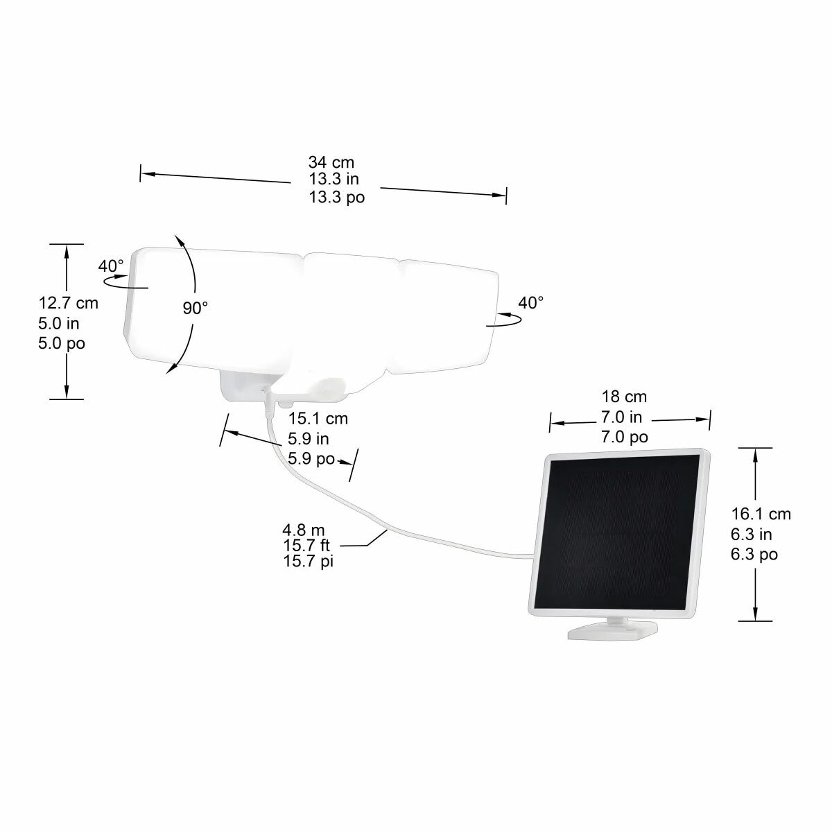 Solar Hybrid Security LED Flood Light