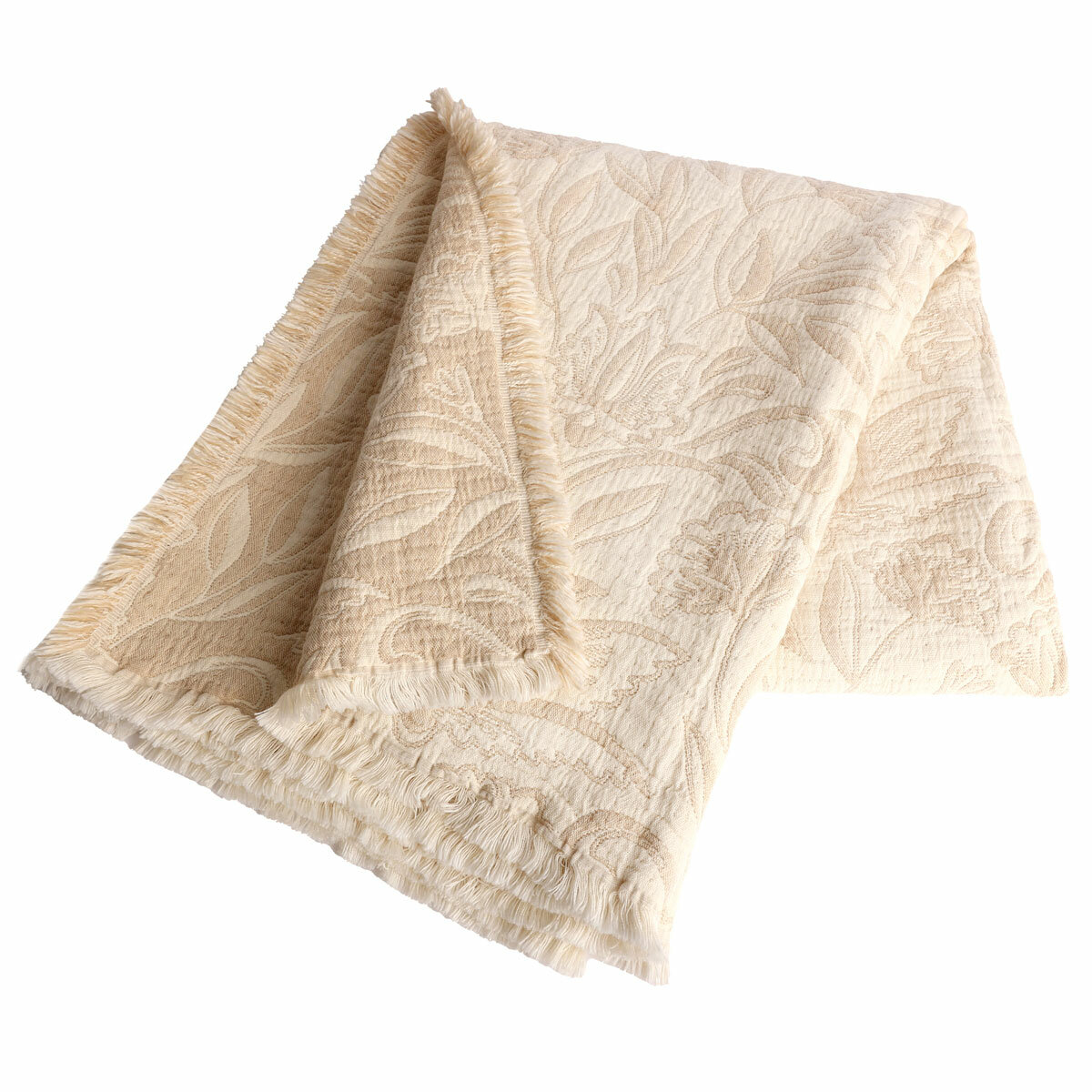 Life Comfort Reversible 100% Cotton Gauze Throw in Taupe, 127 x 162 cm