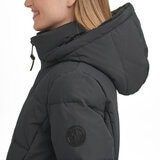 DKNY Women's Long Down Puffer Coat in Black