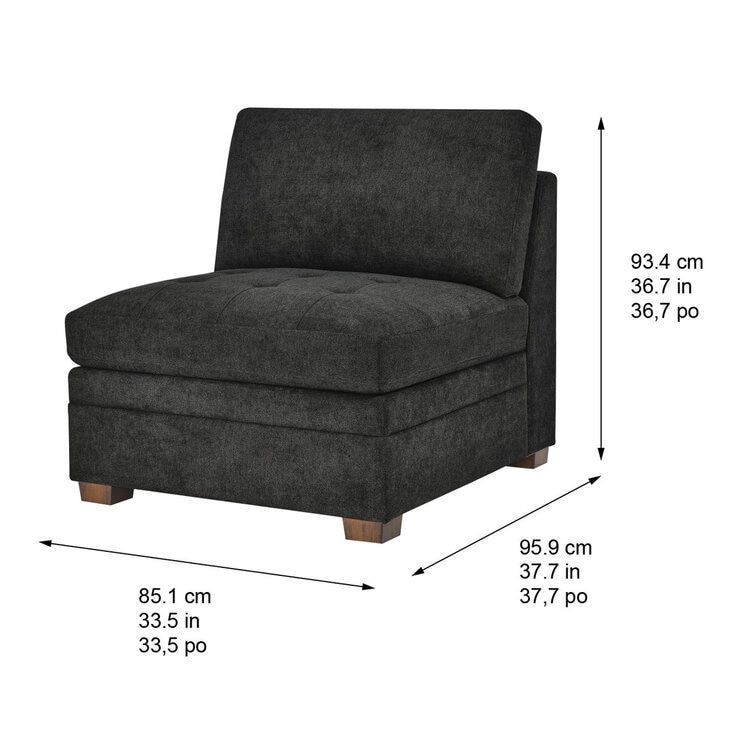 Thomasville Tisdale Dark Grey Additional Armless Piece