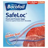 Bacofoil Safeloc® Food and Freezer Medium Bags,152 Pack