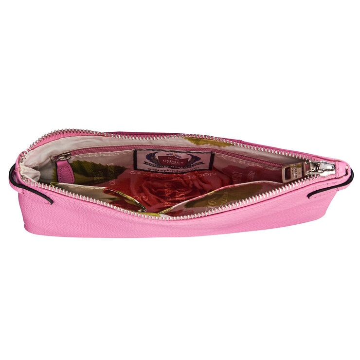 Osprey London Madison Leather Women's Cross Body bag, Carnation Pink