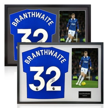 Jarred Brathwaite Signed Framed Everton Football Shirt including 1 Photo in 2 Options: White or Black Mount