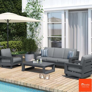 OVE Decors Beaumont 4 Piece Deep Seating Set + Cover