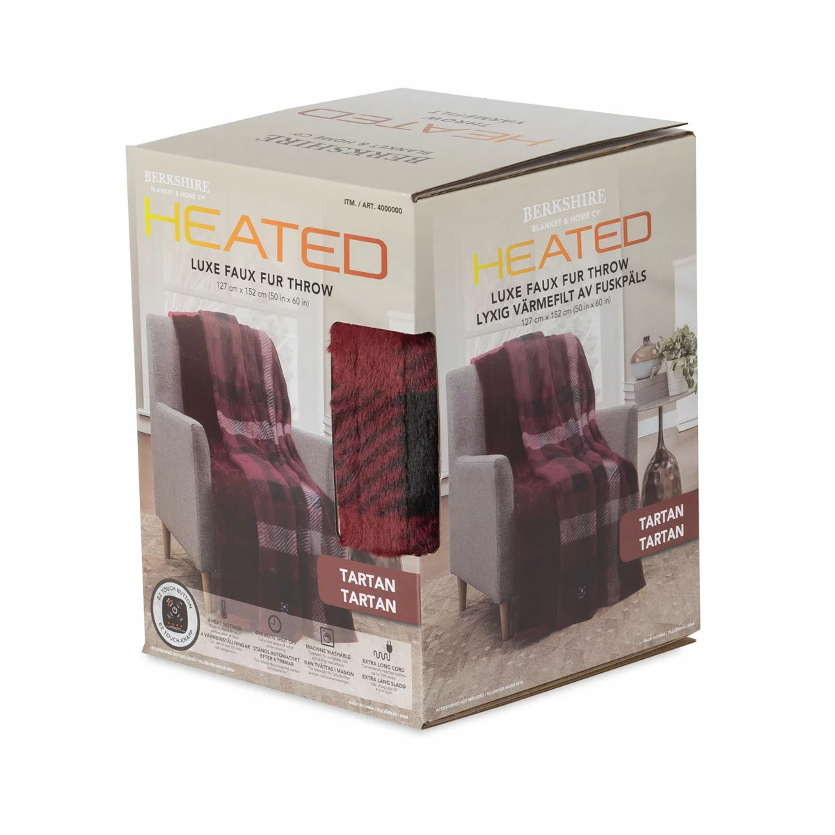 Berkshire Luxe Faux Fur Heated Throw in 3 Colours, 127 x 152 cm - Picture 20 of 21