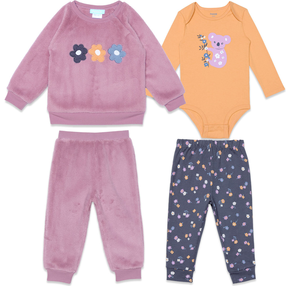 Pekkle 4 Piece Infant Set in Flowers
