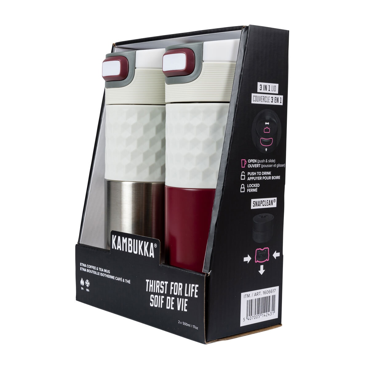 Kambukka 500ml Travel Mug, 2 Pack