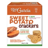 RW Garcia 3 Seed Sweet Potato Crackers, 850g Front of Box