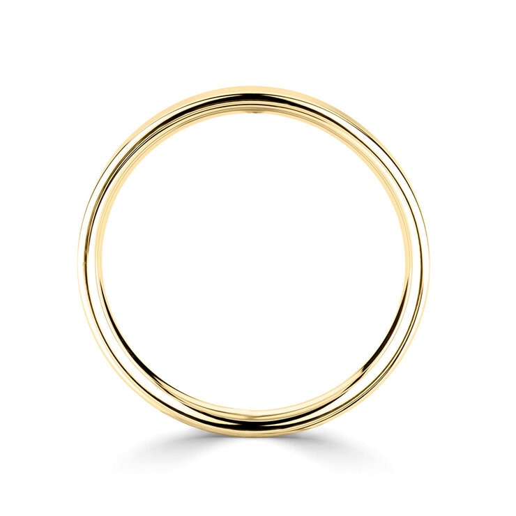 2.5mm Basic Light Court Wedding band. 18ct Yellow Gold