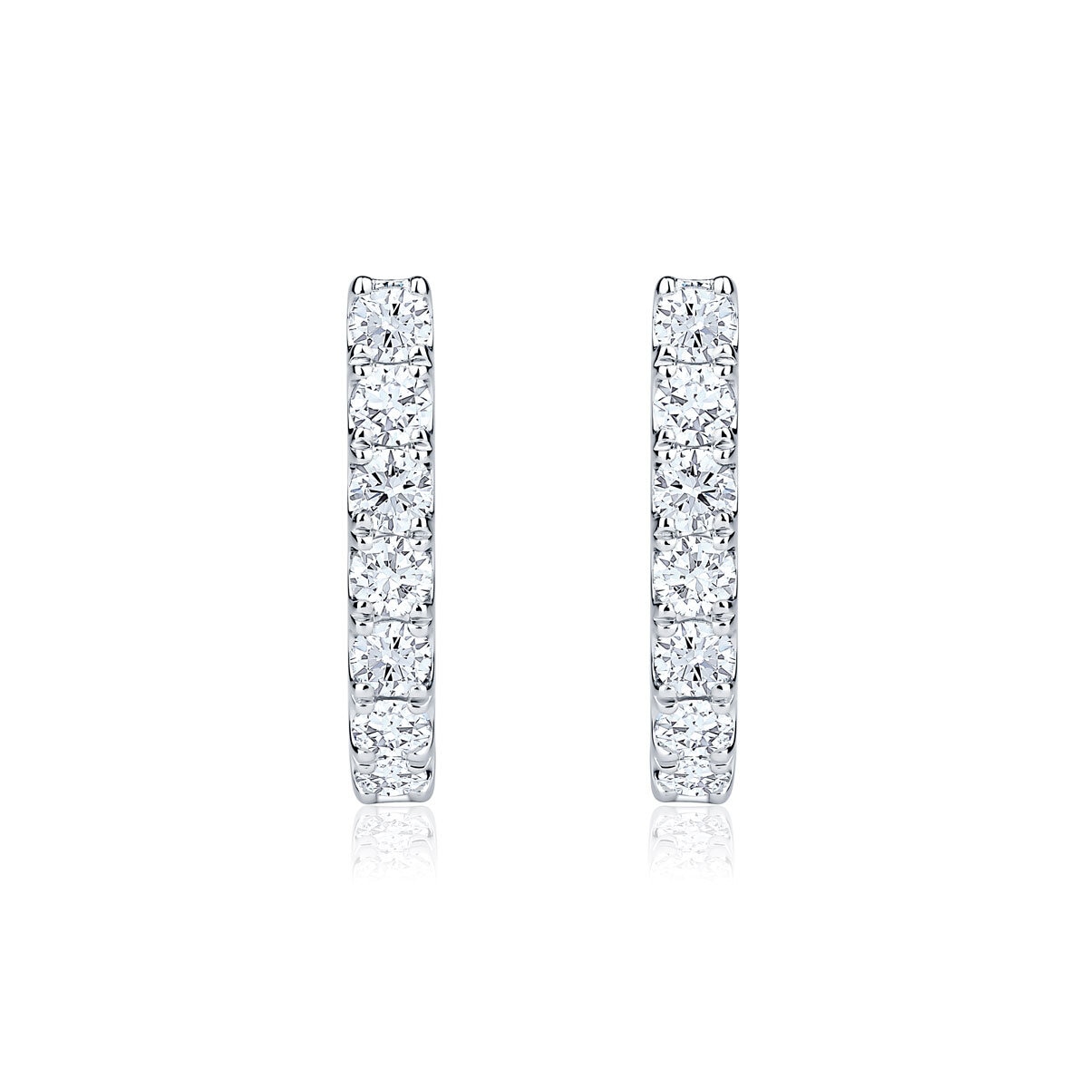 1.50ctw J Hoop Diamond Earrings